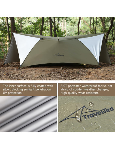 Tarp Impermeable Travel Bird 4.27x2.74m para Camping