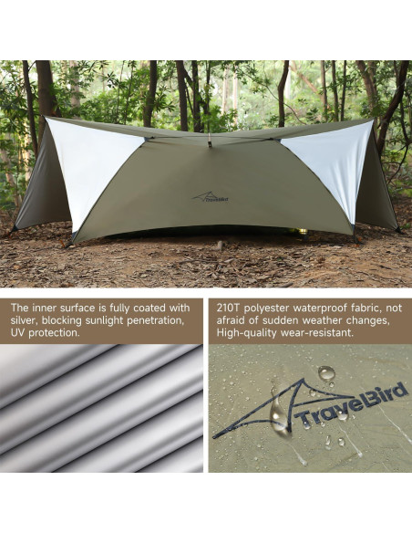 Tarp Impermeable Travel Bird 4.27x2.74m para Camping