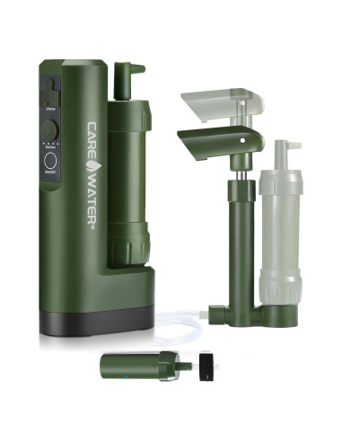 Purificador de Agua Eléctrico Portátil CaredWater con Bomba de Mano