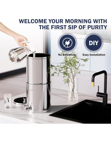 Filtro de Agua Frizzlife G210, Acero Inoxidable 8.5L