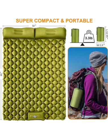 Colchón Doble TEKIK T-C08 198x127 cm Inflado Automático