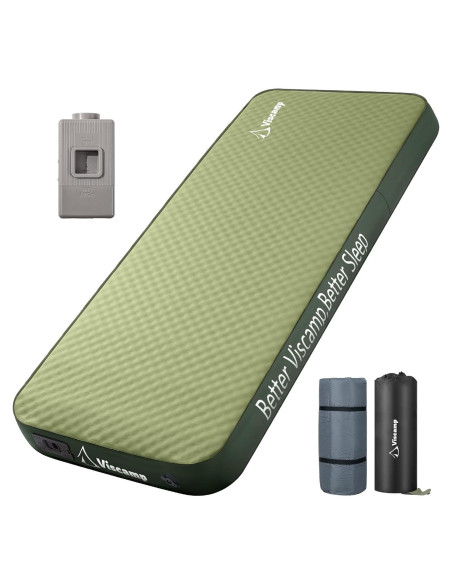 Colchoneta de Camping Autoinflable Viscamp A1136K Verde 200x70x10cm