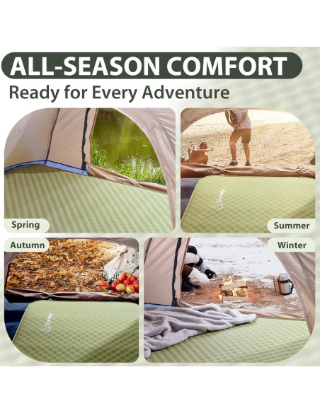 Colchoneta de Camping Autoinflable Viscamp A1136K Verde 200x70x10cm