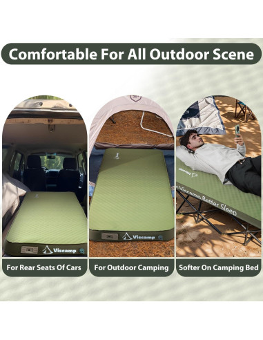 Colchoneta de Camping Autoinflable Viscamp A1136K Verde 200x70x10cm