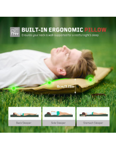 Colchoneta Autoinflable 1TG Tactical para Camping con Almohada 2