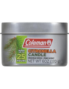 Vela de Citronela Coleman Aroma a Pino 170 g con Mecha de Madera 2
