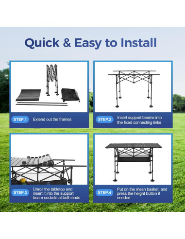 Mesa de Camping ALPHA CAMP Plegable Ajustable 5.6 kg