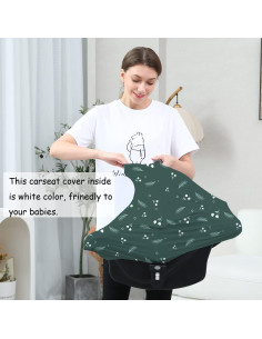 Cubierta de Asiento de Coche para Bebé Dudeeghes - Impresión Verde 2