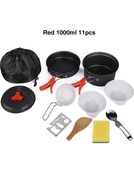 Juego de Utensilios de Cocina REDCAMP 10 Piezas para Camping
