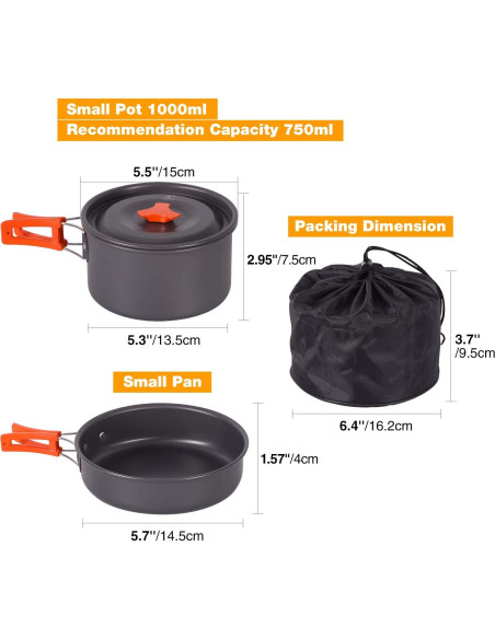 Juego de Utensilios de Cocina REDCAMP 10 Piezas para Camping