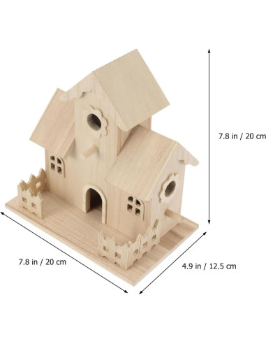 Casa de Aves de Madera NUOBESTY 20x12.5x20 cm Beige