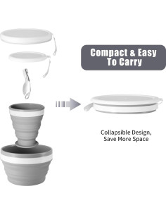 Kit de Comida para Camping Odoland 1 Persona Silicona Plegable 2