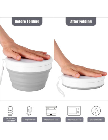 Kit de Comida para Camping Odoland 1 Persona Silicona Plegable