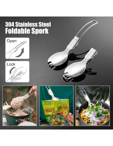 Kit de Comida para Camping Odoland 1 Persona Silicona Plegable