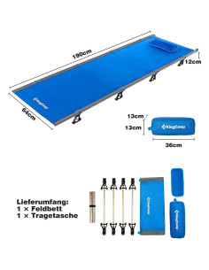 Cama Plegable KingCamp para Camping Adultos 190.5x63.5cm 2