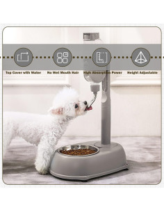 Dispensador de Agua y Comida para Mascotas SHYEKYO 500ml Ajustable 2