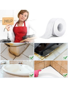 Tira de Calafateo Autoadhesiva Dstorelhp 38mm x 3.2m PVC 2