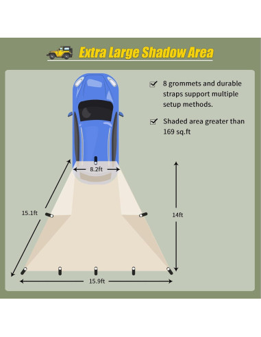 Toldo AYAMAYA para Automóviles 4,27 x 4,88 m Impermeable