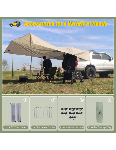 Toldo AYAMAYA para Automóviles 4,27 x 4,88 m Impermeable