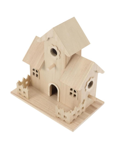 Casa de Aves de Madera NUOBESTY 20x12.5x20 cm Beige