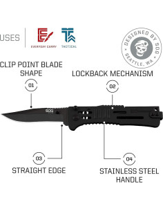 Cuchillo Plegable SOG SlimJim SJ32-CP Acero Inoxidable 5.08 cm 2