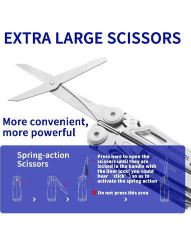 Multiherramienta ROCKTOL 22 en 1 con alicates y cuchillo