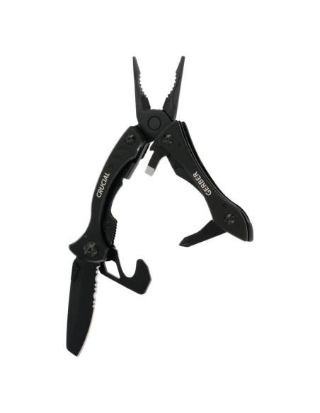 Cuchillo Multitool Gerber Gear Crucial 6 en 1 Negro