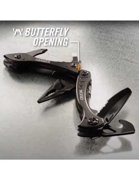Cuchillo Multitool Gerber Gear Crucial 6 en 1 Negro