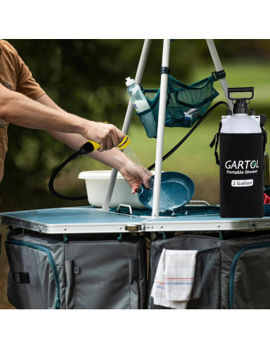 Ducha Portátil GARTOL 7 Modos 2 Galones para Camping