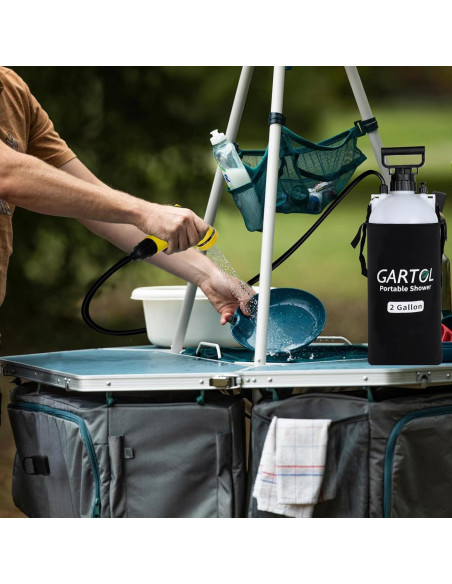 Ducha Portátil GARTOL 7 Modos 2 Galones para Camping