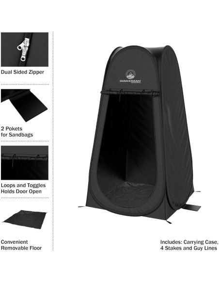 Carpa de Privacidad Portátil Wakeman 1 Persona Ducha Camping