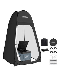 Carpa de Ducha Plegable AKOZLIN con Inodoro 120x120x190 cm