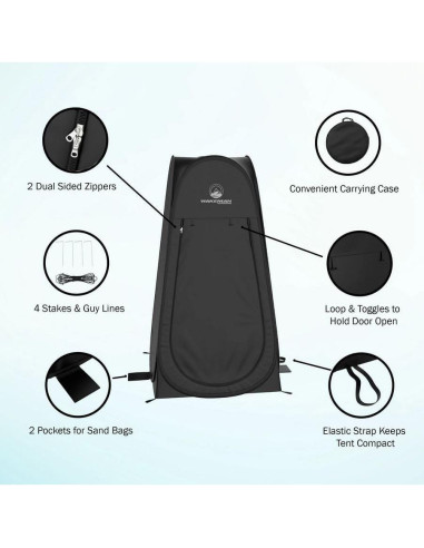 Carpa de Privacidad Portátil Wakeman 1 Persona Ducha Camping