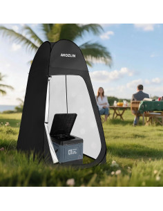 Carpa de Ducha Plegable AKOZLIN con Inodoro 120x120x190 cm 2
