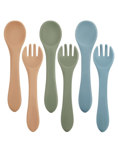 Juego de 6 Utensilios de Silicona Nuenen para Bebés 6+ Meses