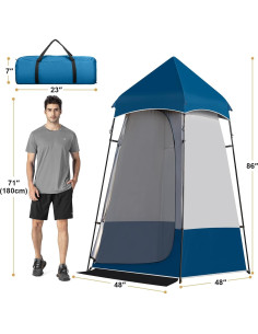 Carpa de Ducha Portátil Leader Accessories 2.18m Azul/Gris 2