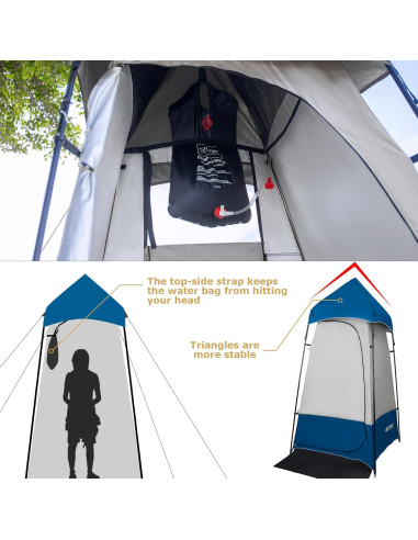 Carpa de Ducha Portátil Leader Accessories 2.18m Azul/Gris