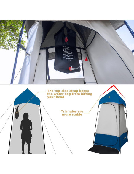 Carpa de Ducha Portátil Leader Accessories 2.18m Azul/Gris