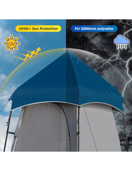 Carpa de Ducha Portátil Leader Accessories 2.18m Azul/Gris