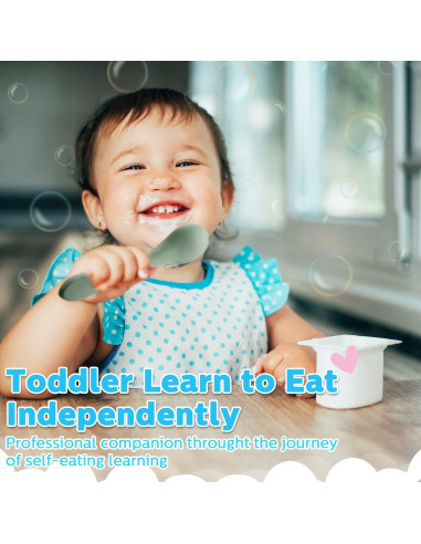 Juego de 6 Utensilios de Silicona Nuenen para Bebés 6+ Meses