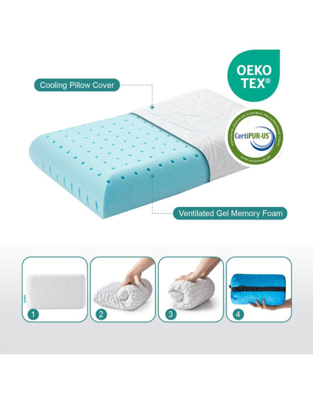 Almohada de Gel Refrigerante Furlupy 30x50 cm Camping