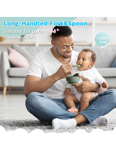 Juego de 6 Utensilios de Silicona Nuenen para Bebés 6+ Meses