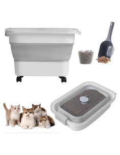 Contenedor Plegable de Almacenamiento para Comida de Mascotas JOROBURO con Ruedas