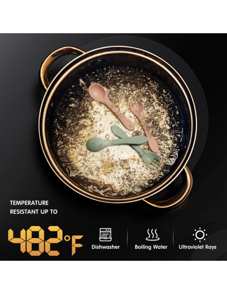 Juego de 6 Utensilios de Silicona Nuenen para Bebés 6+ Meses