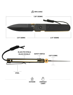 Cuchillo Plegable CJRB Locust 8cm Hoja Acero AR-RPM9 EDC 2