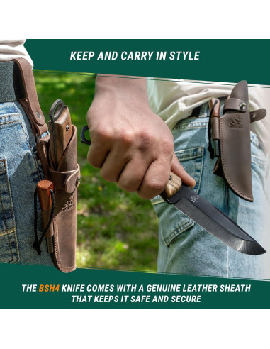 Cuchillo de Supervivencia BeaverCraft BSH4F con Funda y Varilla