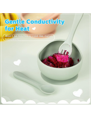 Juego de 6 Utensilios de Silicona Nuenen para Bebés 6+ Meses