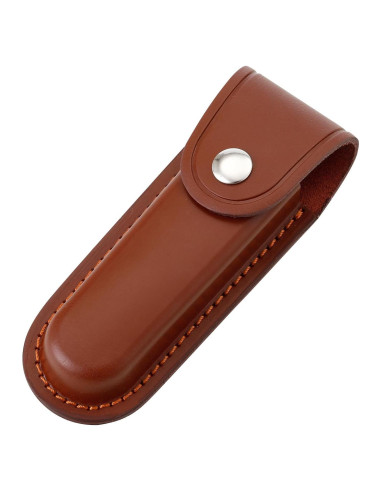 Funda de Cuchillo Plegable Qtcial de Cuero Marrón 12.7 cm