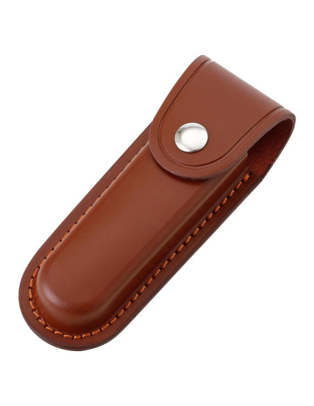 Funda de Cuchillo Plegable Qtcial de Cuero Marrón 12.7 cm