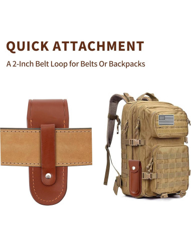 Funda de Cuchillo Plegable Qtcial de Cuero Marrón 12.7 cm